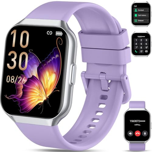 Montre Connectée Femme Homme avec Appel Bluetooth,1.96 Smartwatch avec 112 Modes Sportifs, Etanche IP68 Montre Connectée Sport avec Podometre/Cardiofrequencemetre/Moniteur de Sommeil pour Android iOS