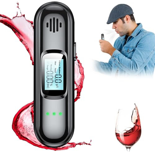 XEERUN Alkoholtester Polizeigenau, Aufladbar Professioneller Alkoholtester mit Digitaler LCD-Anzeige, Tragbarer Atemalkoholtester Ohne Blasrohr, Promilletester für Persönlichen und Professionellen