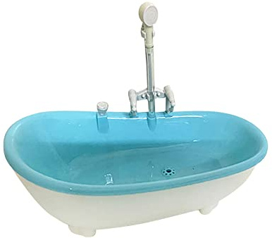 HGZLQKD 1:6 Scale Dollhouse Bathtub Dollhouse Bathroom Bathtub Miniature Dollhouse Kids Pretend Toys for Kids Children, Blue