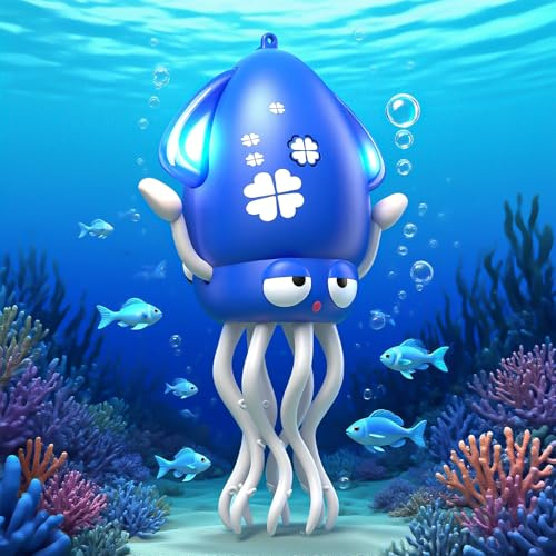 SWTOIPIG Electric Dancing Octopus Toy with Led Light and Music, Kids Electric Crawling Octopus Tummy Time Toy, Rechargeable Interactive Sensory Toys, for Christmas Birthday Gift (Blue)