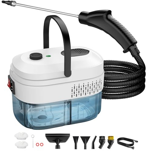 Limpiador a Vapor Portátil, Vaporeta Limpieza Hogar Potente，Adecuado para Cocina, Ventanas, Pisos (2, Blanco)
