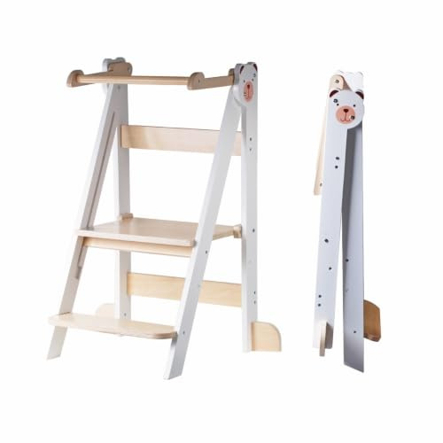 BUDDY BABY Xplora - Tour d'apprentissage et Tour d'aide en cuisine avec ou sans tableau - 3 en 1 - Pliable et avec 2 hauteurs - Marchepieds pour enfants avec montage facile (Sans tableau)