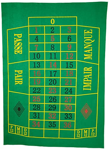 Weiblespiele 320564 - Roulette Spielplan 130 x 90 cm, ['Rot', 'Schwarz'], Einfarbig