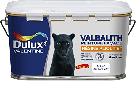 Dulux Valentine Valbalith Façade - Peinture Solvantée À La Résine Pliolite pour Façades Mat - Blanc 2,5 L