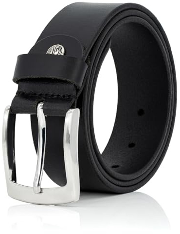 Cinturón de piel de búfalo auténtica para hombre de Lindenmann, talla XXL, color negro negro negro