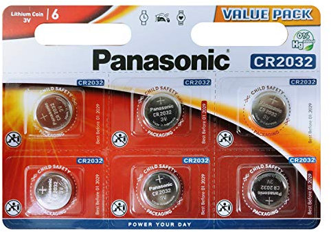 Panasonic CR2032 Lot de 6 piles bouton Lithium 3V Lot de marque