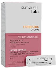 Cumlaude Lab - Óvulos Prebiotic, con Ácido Láctico, Prebióticos y Provitamina B5, Previene Vaginosis y Vaginitis, Reequilibra el pH Íntimo, Apto para Embarazadas - 10 Unidades