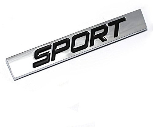 DSYCAR 3D Metal Car Decoration Adesivo Metallo SPORT Truck Car Badge Emblem Sticker per Universal Cars Moto Bike Car Styling Accessori Decorativi (Argento-Nero)