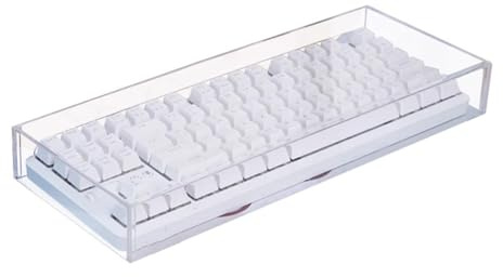 OSNIYAW Cubierta de polvo de teclado acrílico no amarillento, materiales seguros para teclados mecánicos, configuración rápida, cubierta de teclado acrílico transparente