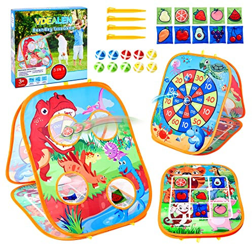 Vdealen Outdoor Sitzsack Wurfspiel Spielzeug für Kinder, 3 in 1 Cornhole Spiel für Innen Gelten für Jungen und Mädchen ab 5 Jahren alt Kinder Lustiges Geschenk für Geburtstag oder Weihnachten