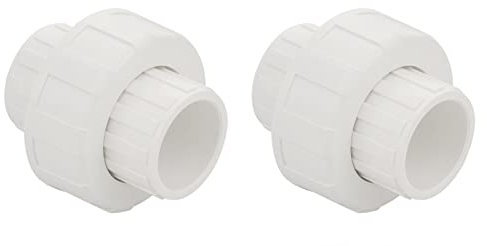 Carvedexquisitely PVC-Überwurfkupplung, 1,9 cm (3/4 Zoll), Muffe x Buchse, PVC-Adapter, Schedule 40, EPDM-O-Ring, Weiß, 2 Stück