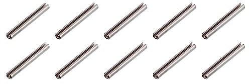 QUARKZMAN M5x40mm 304 Acciaio inossidabile Rotolo Perni x 10pz Intaglio Molla Rotolo Tassello Perni Elementi Fissaggio per Miglioramento della casa E Riparazione, [Argentato]