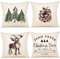 ZWJD Kissenbezug Weihnachten 40x40 4er Set Kissenbezüge Dekokissen Leinen Kissenhüllen für Deko Weihnachten Sofa Schlafzimmer Couch Kissenbezug 40x40 cm