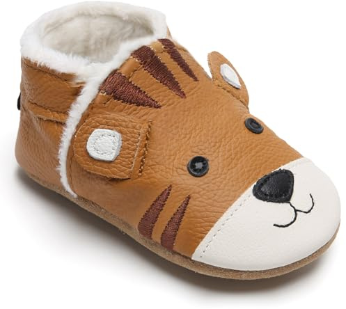 IceUnicorn Chausson Cuir Bébé Hiver Tigre Brun P, 18-24 mois