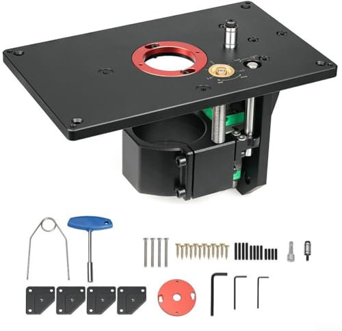 Router Lift Kit, Trimming Machine Lift Table, Router Inverted Lifting Table Router Lift Insert Plate Lifting with Fixed Base Kit