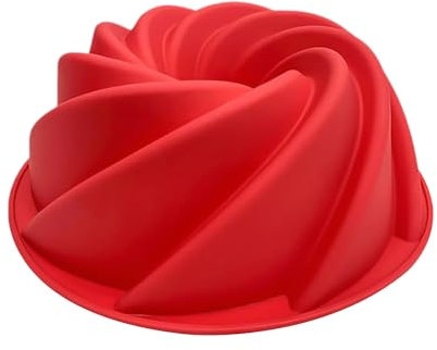 NYGGTYK Stampo per torte in silicone, per cupcake, per biscotti, per cottura a spirale, colore: rosso