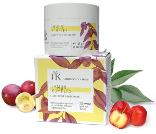 Immun Komplex – 60 Kapseln für 60 Tage | Multi-Nahrungsergänzungsmittel | Vitamin C und Eisen, um das Immunsystem zu stärken| Propolis, Ginseng, Ashwagandha & Co. | Ohne Zusätze