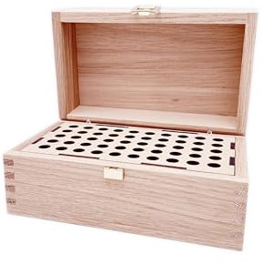 JOWE Ammunitionslåda av trä för kortvapen | patronlåda av körsbärsträ för kortvapen ammunition | Personlig ammunitionslåda med lås 20 x 12 cm