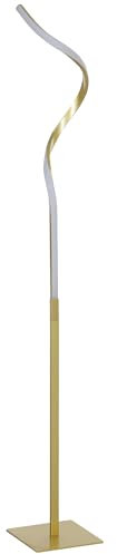 HOMCOM Lampada da Terra LED con 3 Luminosità Regolabile, 146 cm Piantana Lampada a Spirale Moderna Dimmerabile con Interruttore a Pedale per Soggiorno, Camera da Letto e Ufficio, Oro