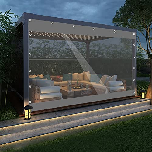 Paneles laterales impermeables de lona transparente para garaje, taller, patio, tamaño personalizable, 2 x 6 m