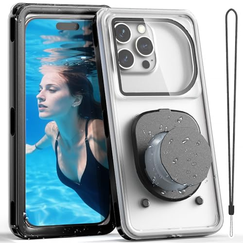 Waterproof Phone Pouch IPX8 100ft/30M, Waterproof Phone Case fits for iPhone 11-17 /Pro Max,Sam S24 (Up to 6.9), Drop-Proof & HD Touchscreen Water Proof Phone Case for Swimming,Snorkeling (Black)