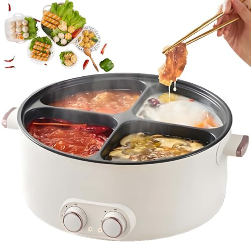 Olla eléctrica de 7 Cuartos con múltiples Funciones de cocción, Olla Interior Antiadherente, función para Mantener el Calor, hervir, cocinar al Vapor y cocinar a Fuego Lento, para Comidas Familiares