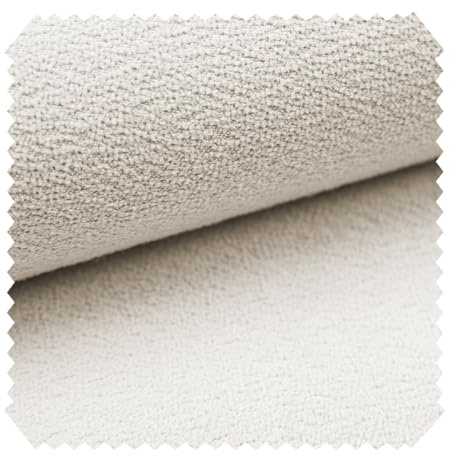 novely® MOERS - Feiner Bouclé-Polsterstoff - Robuster Möbelstoff - Pflegeleichte Meterware 1lfm | Farbe: 01 Wollweiß