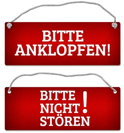 Rotes Bitte nicht stören - Bitte anklopfen Wendeschild mit Kordel