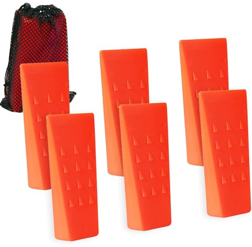 AR-PRO Confezione da 6 Cunei per abbattere Alberi con spuntoni da 14 cm per Tagliare e Borsa, per Guidare Alberi, stabilizzarli e portarli a Terra in Modo Sicuro per boscaioli e abbattitori