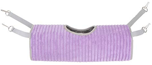 Hamster Tunnel Hammock Winter Warm Squirrel Hanging Bed Sleeping Bag Rat Ferret Tunnel Tube Toy Hamster House for Small Animal Pet Purple