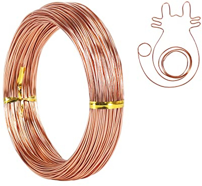 18 Gauge 1mm Aluminum Craft Wire, 165 Feet Bendable Metal Wire for Sculpting, Bike Model Skeleton Craft Floral Making, Jewelry Making, Weaving and Wrapping (Copper)