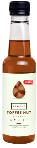 Simply Sugar Free Toffee Nut Syrup, Low Calorie, Vegan & Nut Free Flavoured Syrup for Coffee, Cocktails & Baking (250ml)