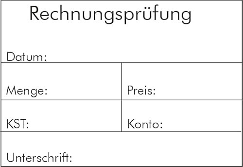 Kontierungsstempel/Rechnungsprüfung - mit trodat Professional 5208 – Custom- (68x47 mm) in verschiedenen Ausführungen, Büro, Buchungsstempel, Firmenstempel