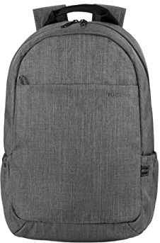 Tucano Zaino per laptop fino a 15.6 e MacBook Pro 16 realizzato in tessuto mélange ottenuto dalla plastica riciclata. Vano interno, comodo e compatto con doppia tasca protettiva per laptop e tablet.