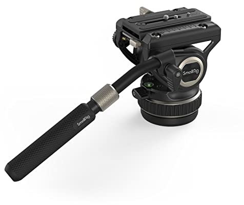 SmallRig Stativ Fluid Videokopf, mit Schnellwechselplatte für MFT und für RS 2 / RS 3 / RS 3 Pro, max. Belastung bis 10 kg / 22 Ibs, für DSLR-Kameras Videoaufnahmen, DH10-4165