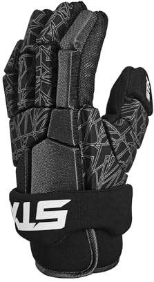 STX Stallion 75 Lacrosse Gloves, Pair, Black/Gray, Small