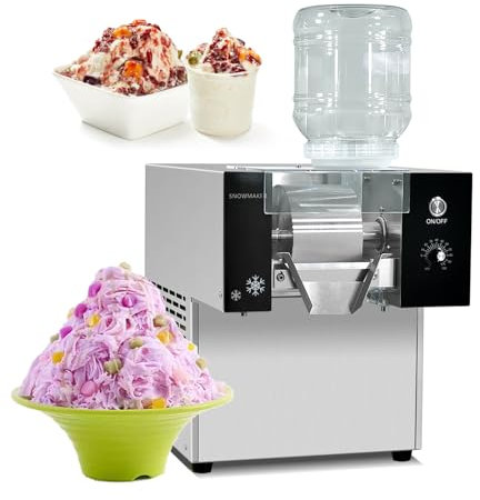 Kolice Automatic Electric Ice Crush Machine, 80kg/day Snow Cone Shaver, Snowflake Ice Machine, Air Cooling for Home, Food Truck, Restaurant, Milktea Shops,etc