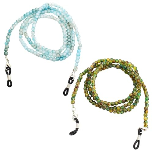 TYFGRT 2Pcs Cadenas De Gafas De Perlas, Correas De Gafas De Mujer, Decoración De Accesorios De Gafas, Correas De Gafas Antideslizantes De Perlas, Cadenas De Gafas De Hombre