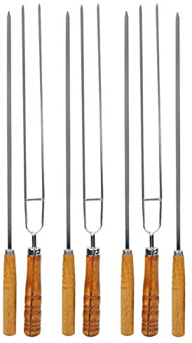 Tenedor para Carne, Tenedor Largo de Acero Inoxidable y Madera para Barbacoa con Alto Rendimiento para Barbacoa Al Aire