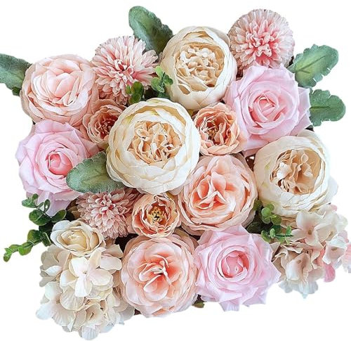 BeauFairy Künstliche Blumen Combo Box Set, Kunstblumen, Künstliche Faux Blume mit Stielen Rosen, Deko Blumen, Schaumrosen, Seidenblumen Kunstblumen für DIY Hochzeit Blumensträuße Tafelaufsätze, 004