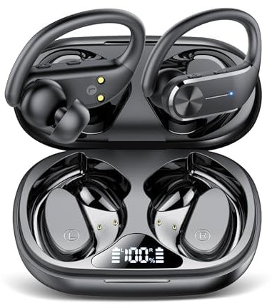 Bluetooth Kopfhörer Sport, In Ear Kopfhörer Kabellos Bluetooth 5.3 mit 4 ENC Noise Cancelling Mikrofon, 2025 Neue IP8 wasserdichte Earbuds, 68 Std Spielzeit, Dual LEDAnzeige Ohrhörer für iOS Android