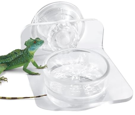 Maträtt för reptiler, magnetiska reptiler – utfodringsspegel – sugkoppar ormvattenskål – reptilfoder för ödlor, kameleonter, trädgrodor