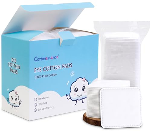 Cottonessence Eye Cotton Pads (160-Count) - 100% Pure Cotton, Lint-Free, Soft-Edged Design, Extra Large, Suitable for Eyes, Apply Toner, Remove Makeup, Spot Cleanse, Remove Nail Polish