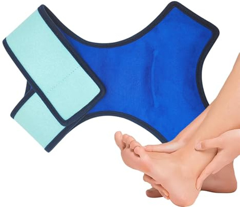 Embalaje de hielo de tobillo, embalaje de paquete de hielo de tobillo,Prive de pie de gel de compresión de compresa caliente y fría reutilizable | Paquetes de hielo de pie ligero para deportes