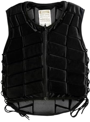 Horse Riding Vest Safety Protective Shock Absorption Armor Vest with Zipper Adjustable Strap Soft & Breathable Equestrian for Women Boys Girls Children.