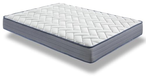 Acomoda Textil – Colchón Viscoelástico Acolchado y Transpirable para Cama Individual y Matrimonio. Colchón Doble Cara Elástico y Adaptable de Alta Densidad con 20 cm de Altura (90x190 cm)