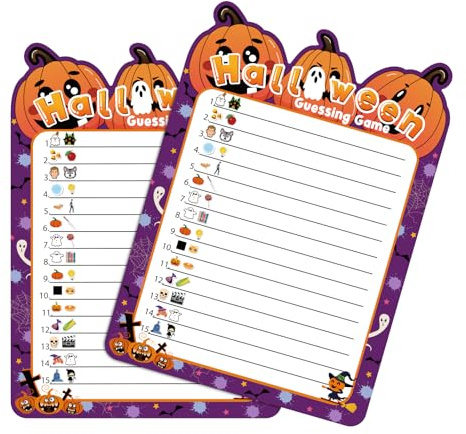 Giochi di Indovinelli di Halloween, Divertenti Giochi Parole Halloween 25 Carte da Gioco e 1 Carta con Le Risposte Articoli Creativi per Feste per Adulti e Bambini (Stile 1)