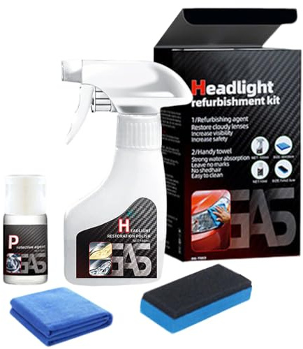 Headlight Restoration Kit, 2025 New Headlight Restorer, Headlamp Restoration Kit, Car Headlight Restoration Kit for All Vehicles, Removes Oxidation and Renews Yellowing Headlights (3 pcs) (1 pcs)