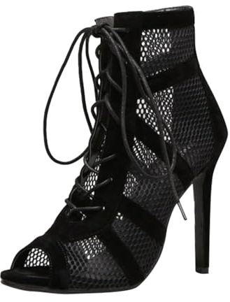Générique Chaussures Heels,Chaussure Femme Talon,Escarpins Talon Heels Danse,Escarpins Noir Mesh Stiletto Talons Hauts Sandales À Élégantes Souple Sandale Pompes Habillées Fermé Sandales
