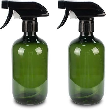 JinZeYou 2 Pcs 500ml Spray Bottles for Cleaning, Plastic Empty Hair Water Spray Bottles, Adjustable Refillable Plant Mister Sprayer Bottle Atomizer for Home Gardening Hair Plants (Green)